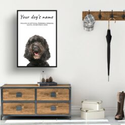 Brown Cockapoo personalised dog print painting. Framed & un-framed wall art 11 dog paintings prints brown cockapoo hall