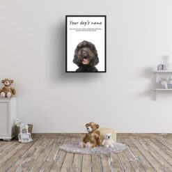 Brown Cockapoo personalised dog print painting. Framed & un-framed wall art 12 dog paintings prints brown cockapoo kids room