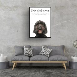 Brown Cockapoo personalised dog print painting. Framed & un-framed wall art 13 dog paintings prints brown cockapoo living room