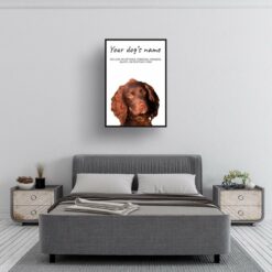 Brown Cocker Spaniel personalised dog print painting. Framed & un-framed wall art 10 dog paintings prints brown cocker spaniel bedroom