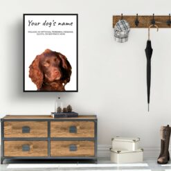 Brown Cocker Spaniel personalised dog print painting. Framed & un-framed wall art 11 dog paintings prints brown cocker spaniel hall