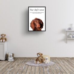 Brown Cocker Spaniel personalised dog print painting. Framed & un-framed wall art 12 dog paintings prints brown cocker spaniel kids room