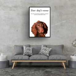 Brown Cocker Spaniel personalised dog print painting. Framed & un-framed wall art 13 dog paintings prints brown cocker spaniel living room
