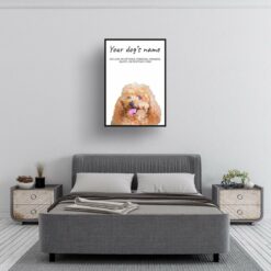 dog paintings prints brown poodle bedroom