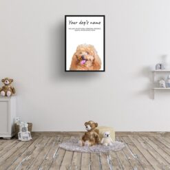 dog paintings prints brown poodle kids room