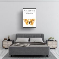 Chihuahua personalised dog print painting. Framed & un-framed wall art 10 dog paintings prints chihuahua bedroom