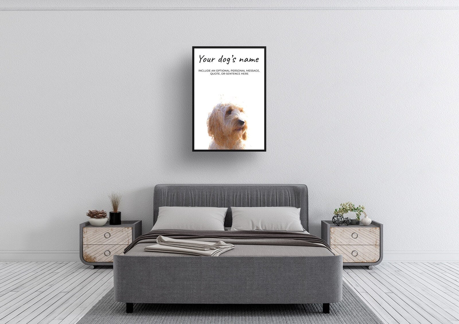 Cockapoo personalised dog print painting. Framed & un-framed wall art 3 Cockapoo personalised dog print painting. Framed & un-framed wall art - Image 2