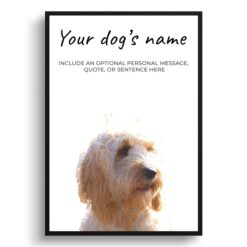 Cockapoo personalised dog print painting. Framed & un-framed wall art