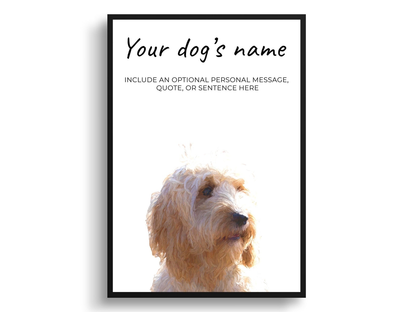 Cockapoo personalised dog print painting. Framed & un-framed wall art 2 Cockapoo personalised dog print painting. Framed & un-framed wall art