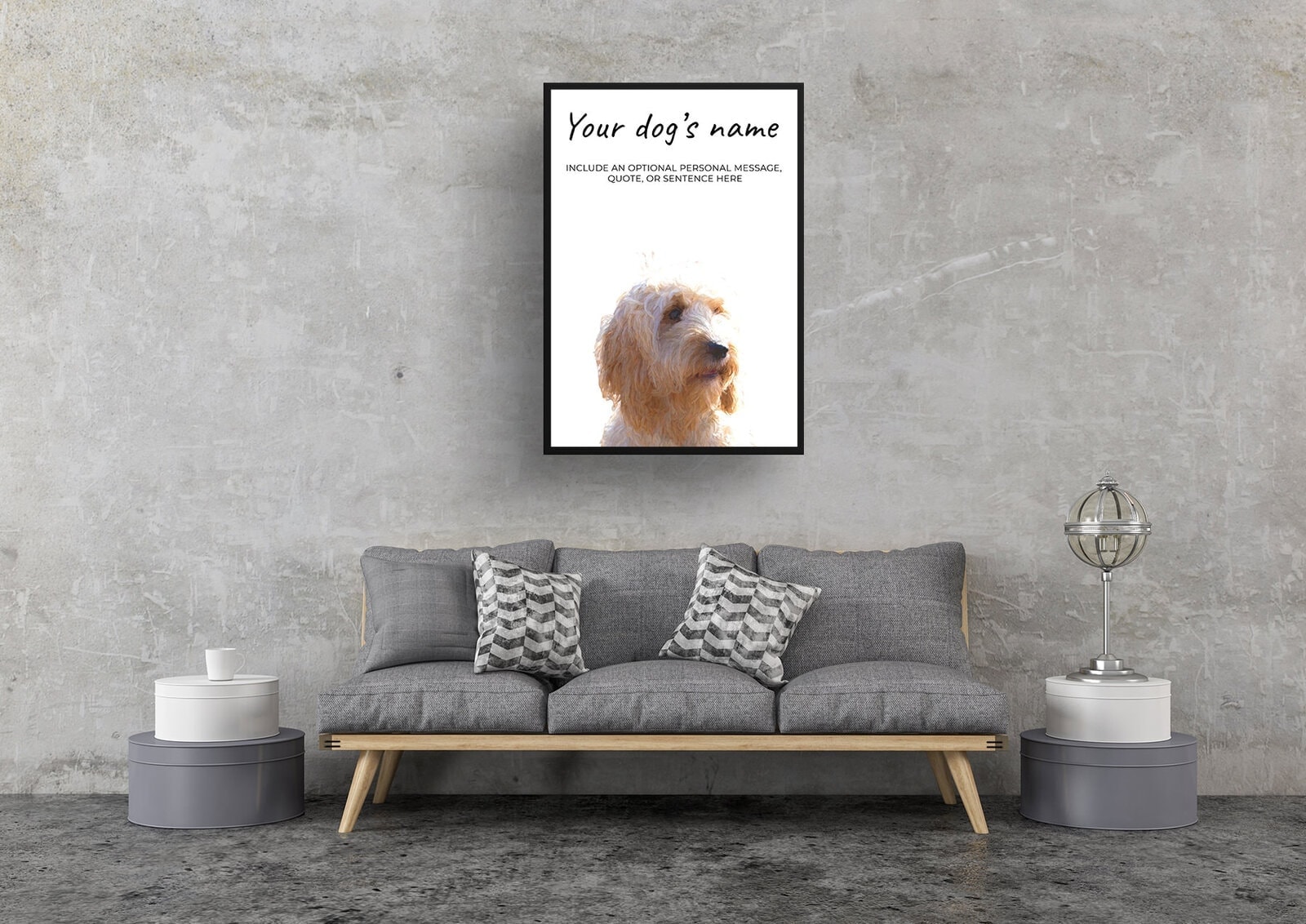 Cockapoo personalised dog print painting. Framed & un-framed wall art 6 Cockapoo personalised dog print painting. Framed & un-framed wall art - Image 5