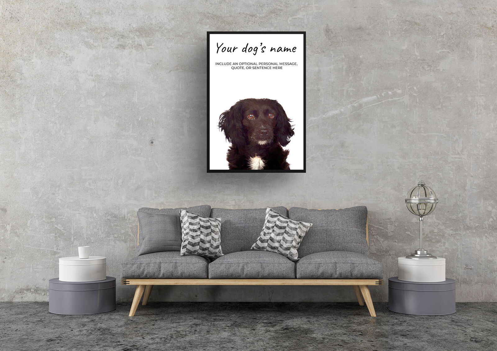 Cocker Spaniel personalised dog print painting. Framed & un-framed wall art 6 Cocker Spaniel personalised dog print painting. Framed & un-framed wall art - Image 5