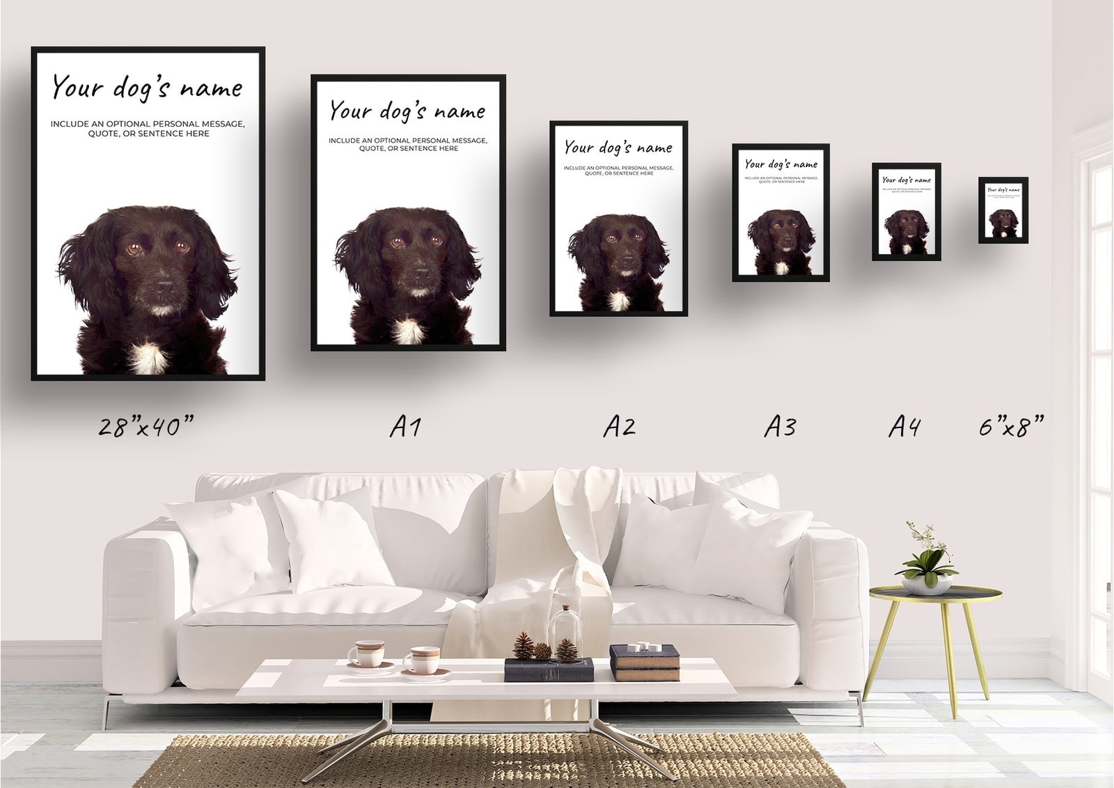 Cocker Spaniel personalised dog print painting. Framed & un-framed wall art 8 Cocker Spaniel personalised dog print painting. Framed & un-framed wall art - Image 7
