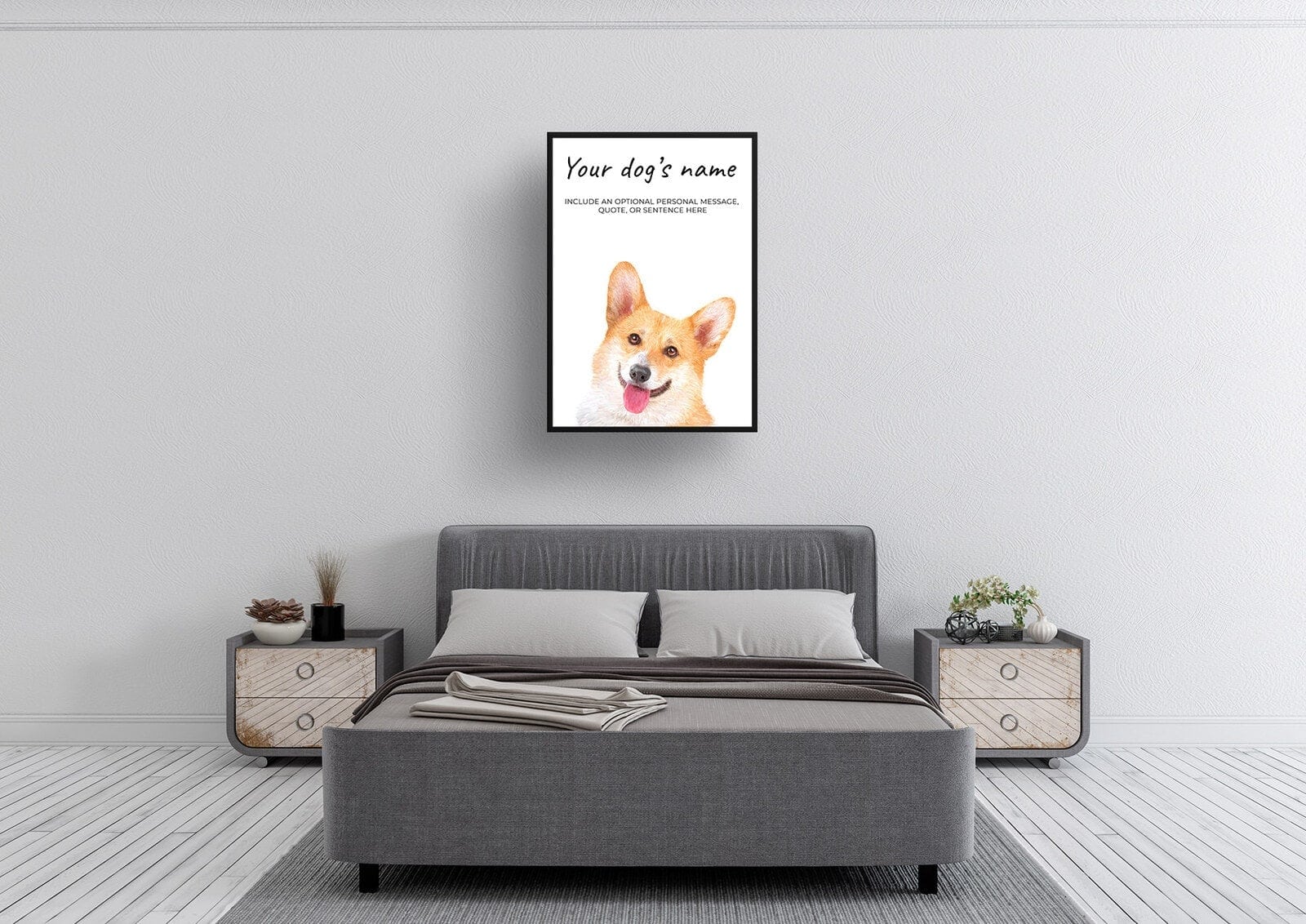 Corgi personalised dog print painting. Framed & un-framed wall art 4 Corgi personalised dog print painting. Framed & un-framed wall art - Image 2
