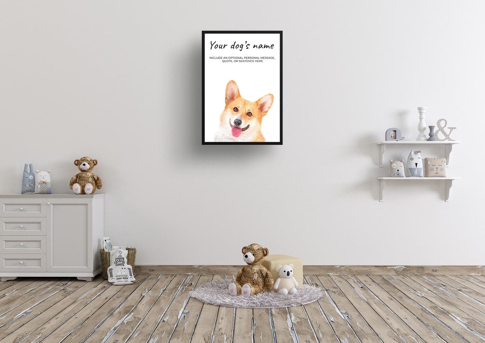 Corgi personalised dog print painting. Framed & un-framed wall art 6 Corgi personalised dog print painting. Framed & un-framed wall art - Image 4