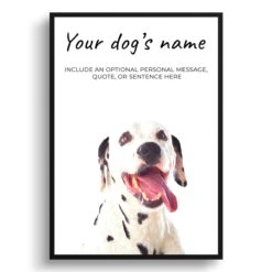 Dalmatian personalised dog print painting. Framed & un-framed wall art