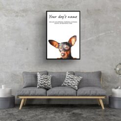 dog paintings prints doberman living room