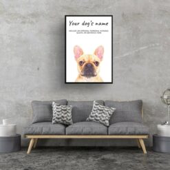 dog paintings prints french bulldog living room