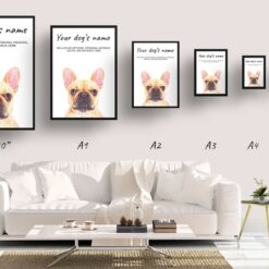 dog paintings prints french bulldog print size comparison