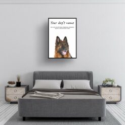 German Shepherd personalised dog print painting. Framed & un-framed wall art 9 dog paintings prints german shepherd bedroom