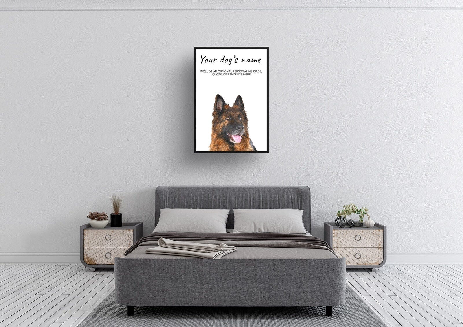 German Shepherd personalised dog print painting. Framed & un-framed wall art 3 German Shepherd personalised dog print painting. Framed & un-framed wall art - Image 2