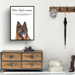 German Shepherd personalised dog print painting. Framed & un-framed wall art 10 dog paintings prints german shepherd hall