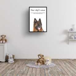 German Shepherd personalised dog print painting. Framed & un-framed wall art 11 dog paintings prints german shepherd kids room