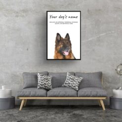German Shepherd personalised dog print painting. Framed & un-framed wall art 12 dog paintings prints german shepherd living room