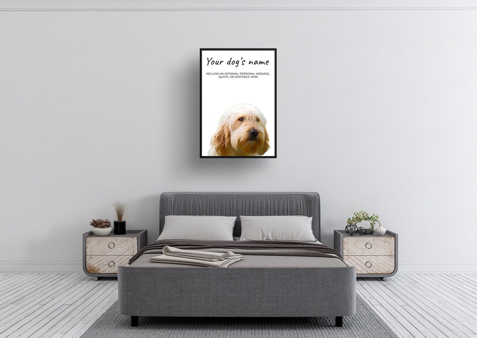 Golden Doodle personalised dog print painting. Framed & un-framed wall art 3 Golden Doodle personalised dog print painting. Framed & un-framed wall art - Image 2