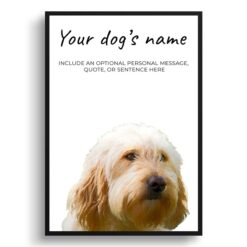 Golden Doodle personalised dog print painting. Framed & un-framed wall art