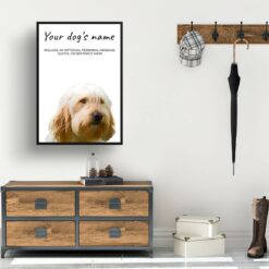 Golden Doodle personalised dog print painting. Framed & un-framed wall art 10 dog paintings prints golden doodle hall