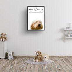 Golden Doodle personalised dog print painting. Framed & un-framed wall art 11 dog paintings prints golden doodle kids room