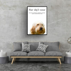 Golden Doodle personalised dog print painting. Framed & un-framed wall art 12 dog paintings prints golden doodle living room