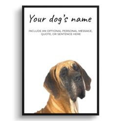 Great Dane personalised dog print painting. Framed & un-framed wall art