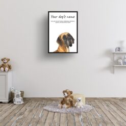 Great Dane personalised dog print painting. Framed & un-framed wall art 12 dog paintings prints great dane kids room