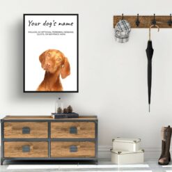 Hungarian Vizsla personalised dog print painting. Framed & un-framed wall art 14 dog paintings prints hungarian vizla hall