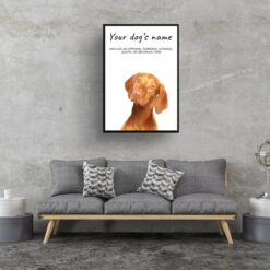 Hungarian Vizsla personalised dog print painting. Framed & un-framed wall art 12 dog paintings prints hungarian vizla living room