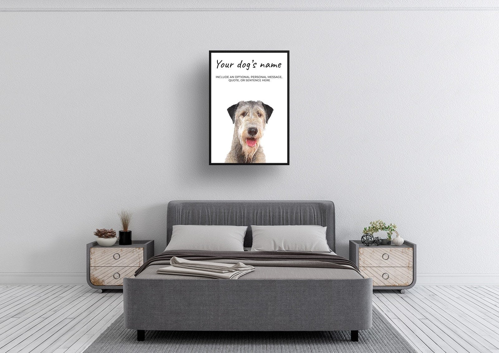 Irish Wolf Hound personalised dog print painting. Framed & un-framed wall art 3 Irish Wolf Hound personalised dog print painting. Framed & un-framed wall art - Image 2