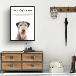 Irish Wolf Hound personalised dog print painting. Framed & un-framed wall art 10 dog paintings prints irish wolf hound hall