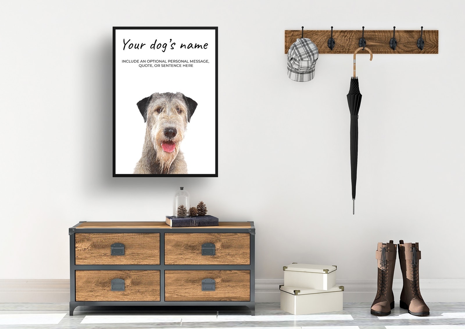 Irish Wolf Hound personalised dog print painting. Framed & un-framed wall art 4 Irish Wolf Hound personalised dog print painting. Framed & un-framed wall art - Image 3