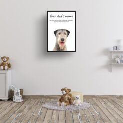 Irish Wolf Hound personalised dog print painting. Framed & un-framed wall art 11 dog paintings prints irish wolf hound kids room