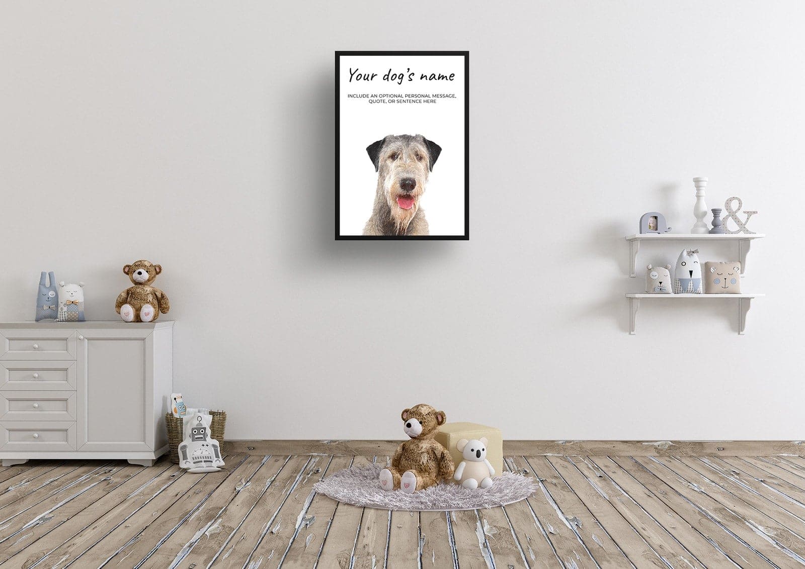 Irish Wolf Hound personalised dog print painting. Framed & un-framed wall art 5 Irish Wolf Hound personalised dog print painting. Framed & un-framed wall art - Image 4