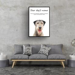 Irish Wolf Hound personalised dog print painting. Framed & un-framed wall art 12 dog paintings prints irish wolf hound living room