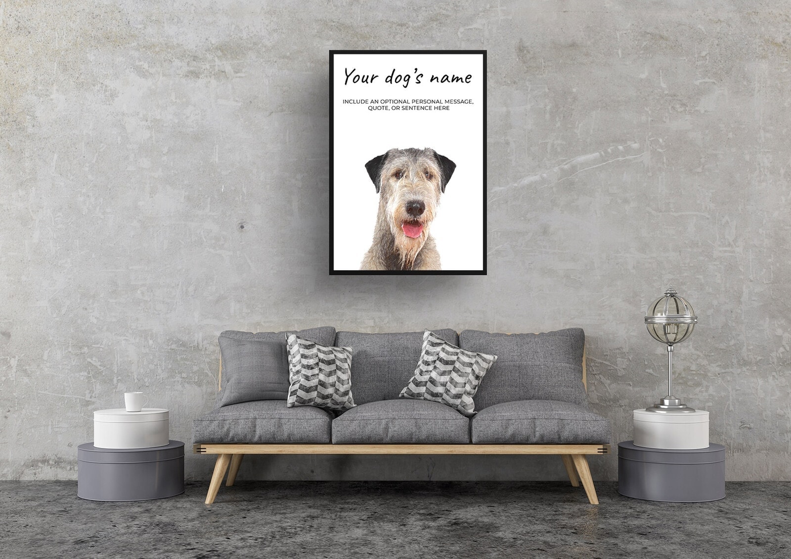 Irish Wolf Hound personalised dog print painting. Framed & un-framed wall art 6 Irish Wolf Hound personalised dog print painting. Framed & un-framed wall art - Image 5