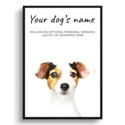 Jack Russell personalised dog print painting. Framed & un-framed wall art
