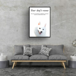 dog paintings prints japanese spitz living room