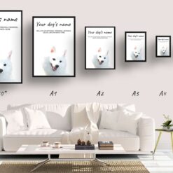 dog paintings prints japanese spitz print size comparison