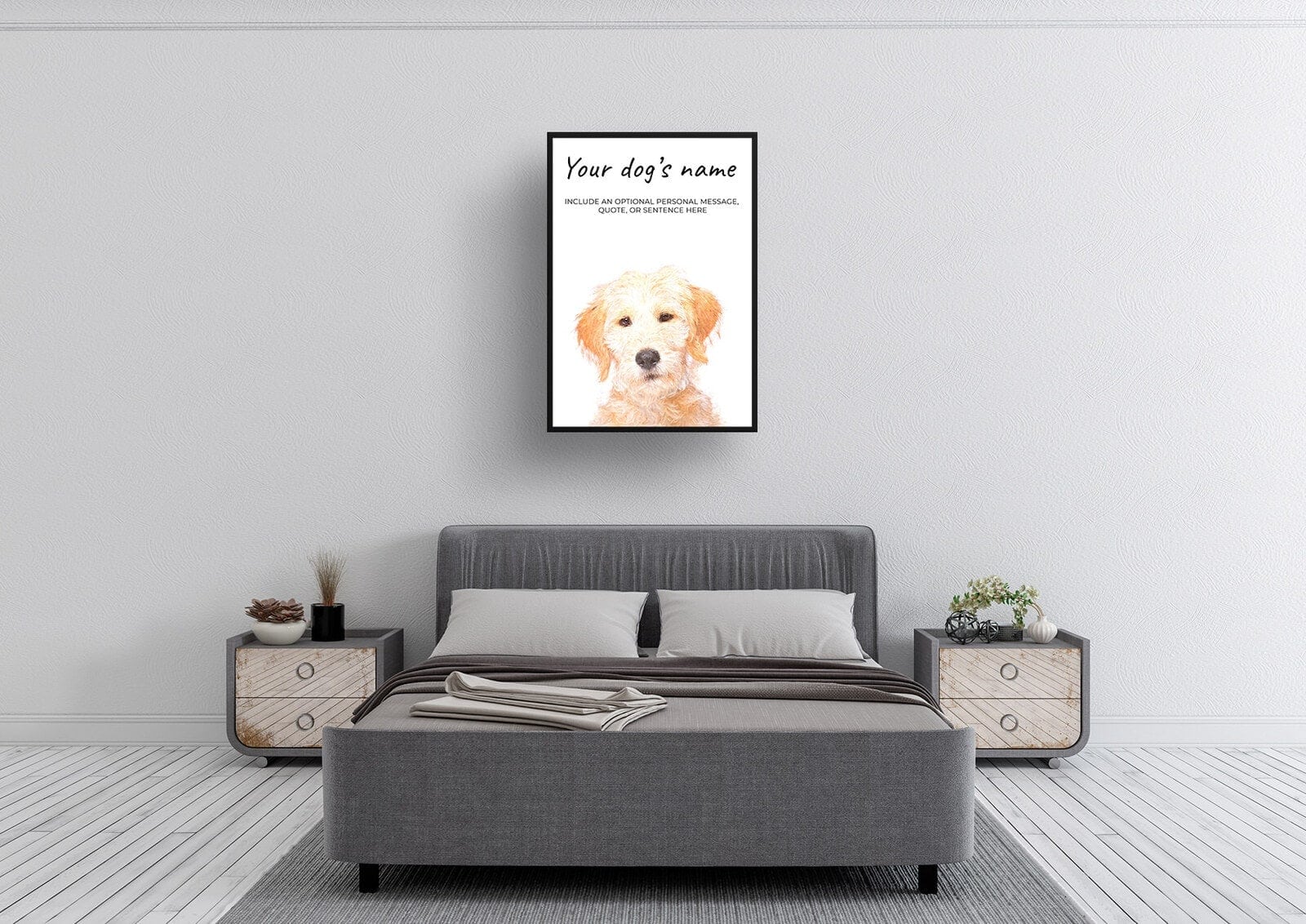 Labradoodle personalised dog print painting. Framed & un-framed wall art 3 Labradoodle personalised dog print painting. Framed & un-framed wall art - Image 2
