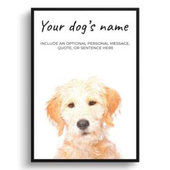 Labradoodle personalised dog print painting. Framed & un-framed wall art