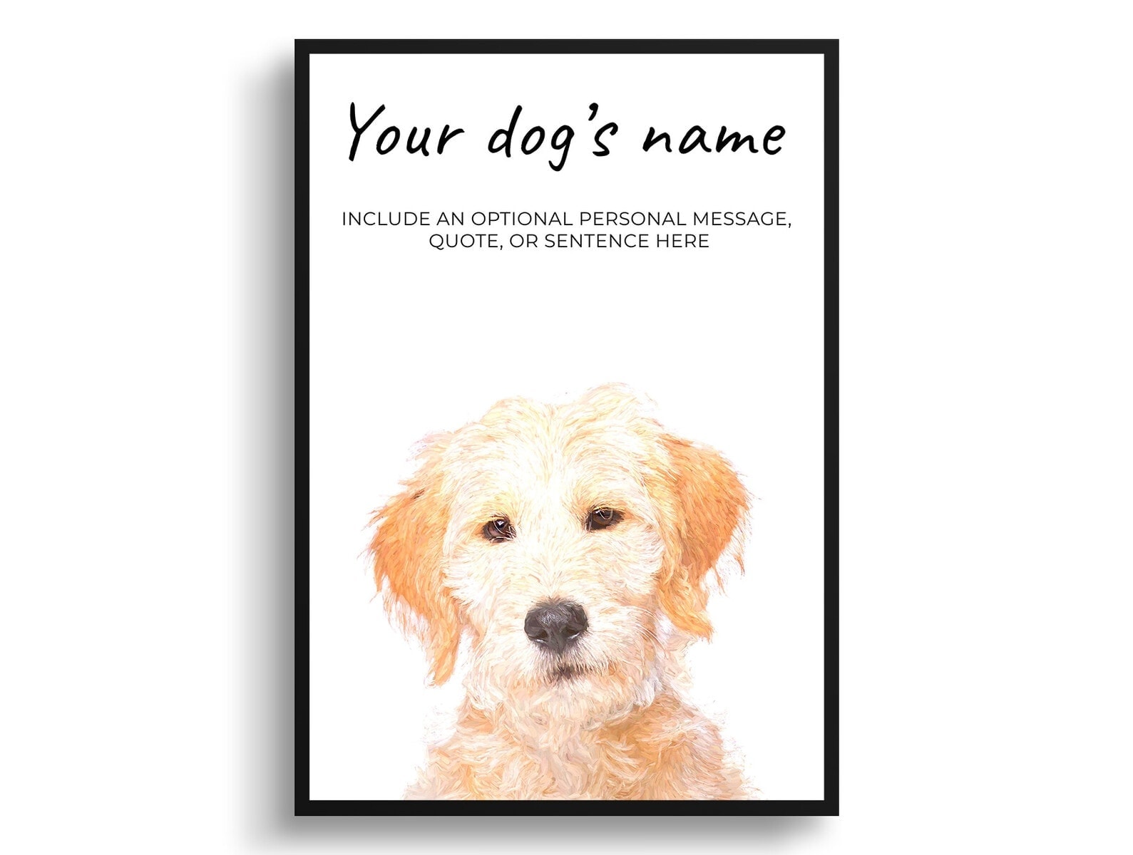 Labradoodle personalised dog print painting. Framed & un-framed wall art 2 Labradoodle personalised dog print painting. Framed & un-framed wall art