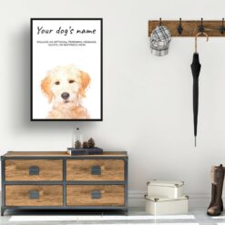 Labradoodle personalised dog print painting. Framed & un-framed wall art 10 dog paintings prints labradoodle hall